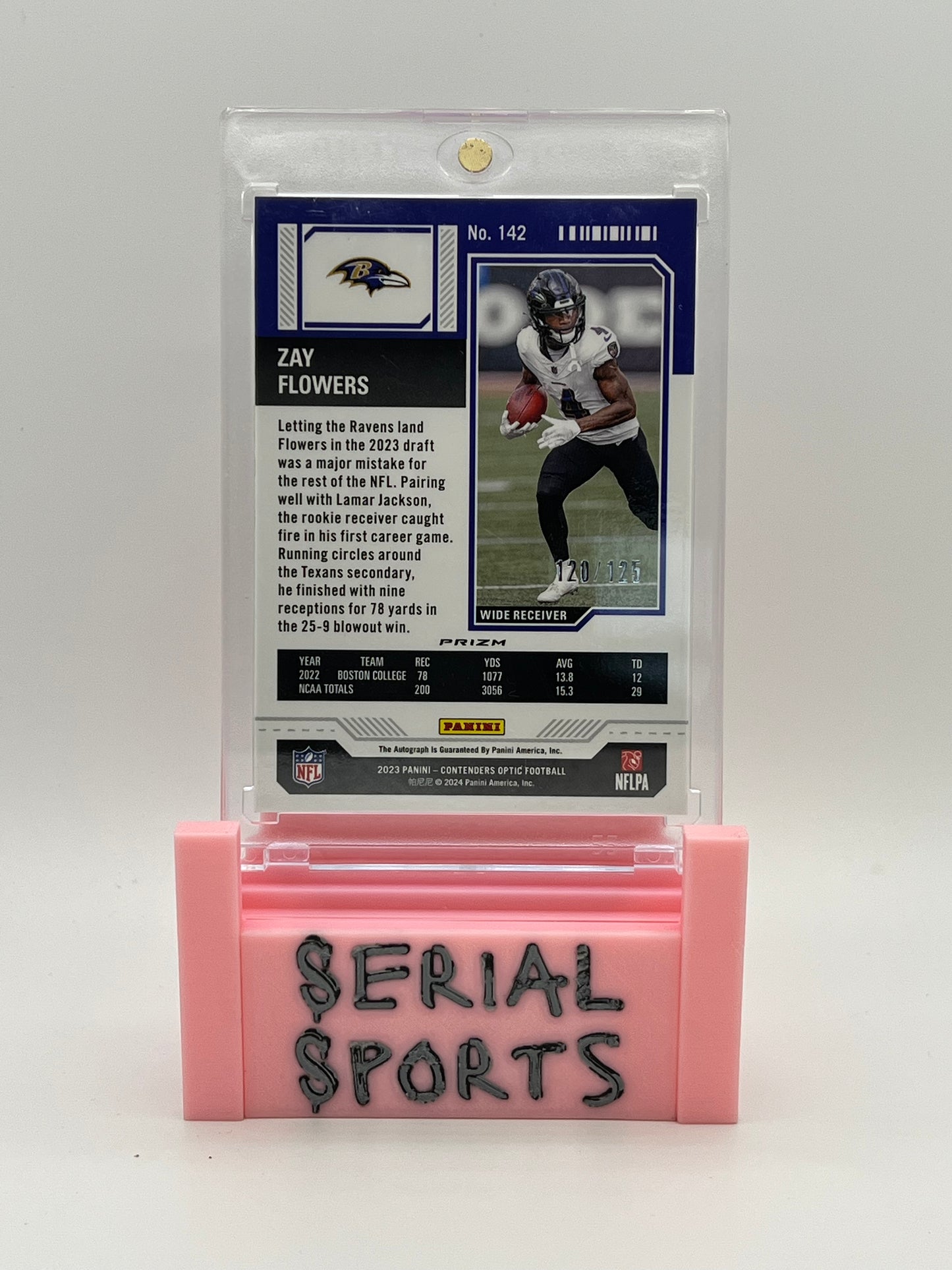 2023 Contenders Optic Zay Flowers Rookie Ticket Autograph Red Auto 120/125