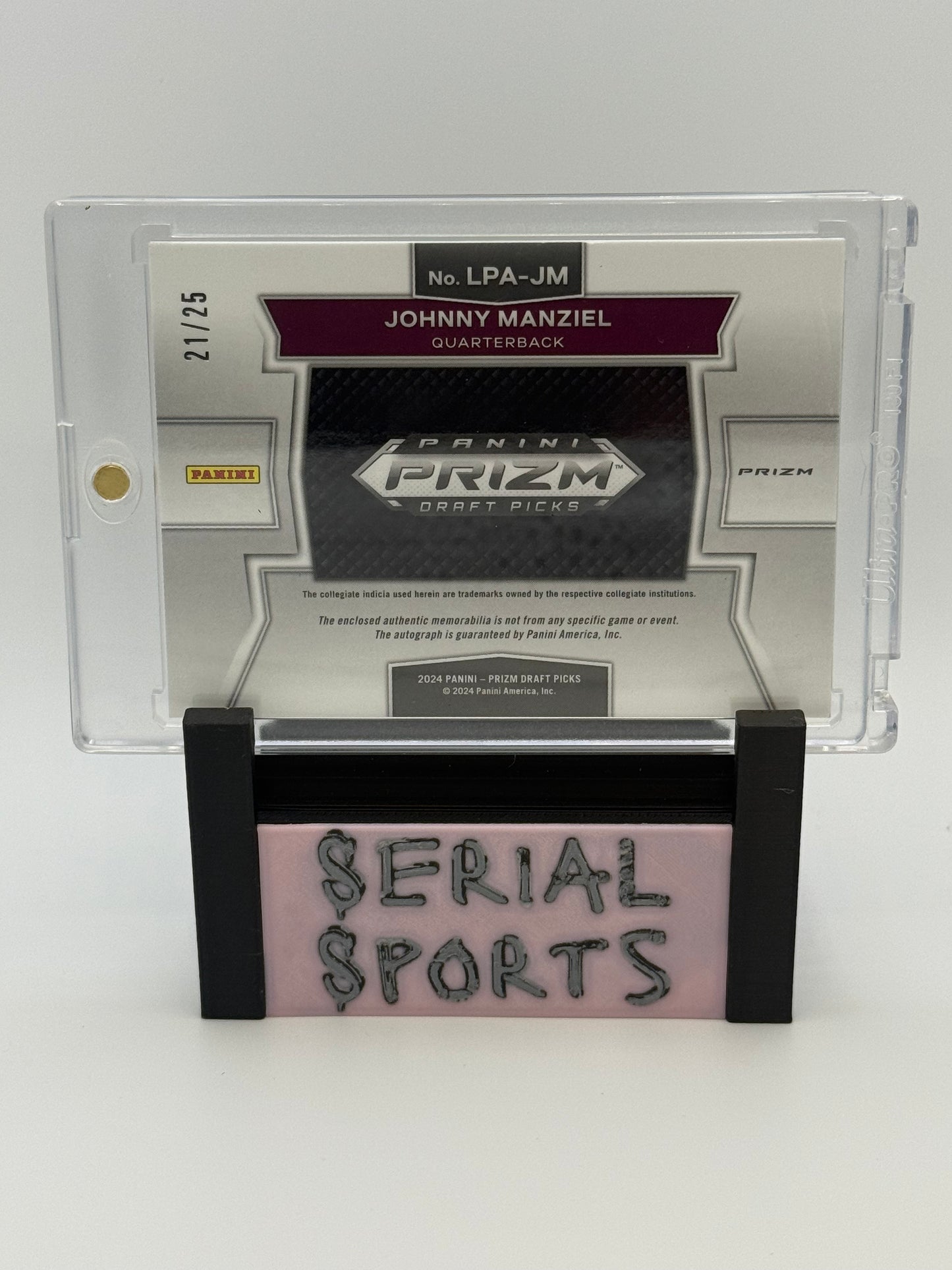 2024 Prizm Draft Johnny Manziel Legends Patch Auto /25